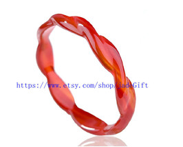 FREE SHIPPING Natural red jade hand-carved flower jade woman bangle - £37.56 GBP