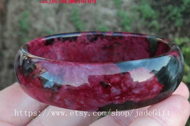 FREE SHIPPING - A Grade Natural red  blood jade charm jade bangle - Customize yo - £47.08 GBP