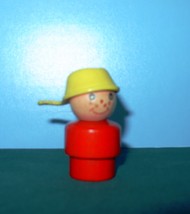 Vtg.Fisher Price Little People #192 Red Bodied Panhandle Boy - £12.02 GBP