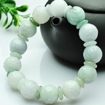 Free Shipping - A cargo of natural jade carved genuine jade bead bracele... - £23.59 GBP