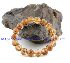 Free Shipping - 100%  Grade AAA Real Natural Golden Rutilated Quartz charm beade - £42.26 GBP