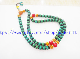 FREE SHIPPING - Natural Turquoise Meditation yoga 108 prayer beads Rosar... - $30.99