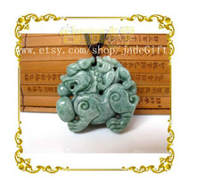 Free Shipping - AAA Top Quality Rare Natural  jade Carved Pi Yao Jade luck charm - £21.22 GBP
