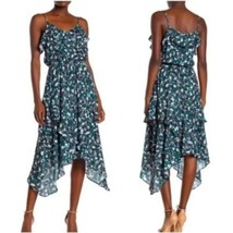 NWT Womens Size Medium Parker Everglades Floral Phlox Sharkbite Midi Dress - £50.10 GBP