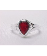 GARNET RING in STERLING Silver by Designer MD - Size 6 - FREE SHIPPING - £37.77 GBP