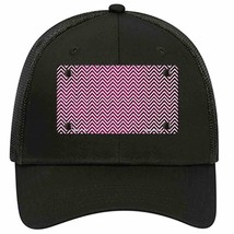 Pink White Small Chevron Oil Rubbed Novelty Black Mesh License Plate Hat - £22.79 GBP