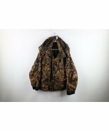 Vintage Browning Mens XL Faded Mossy Oak Camouflage Chamois Cloth Hooded Jacket - $108.85