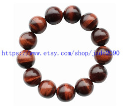 Free Shipping - 15mm AAA TOP Quality Red tiger eyes gemstone beaded bracelet , P - £20.44 GBP