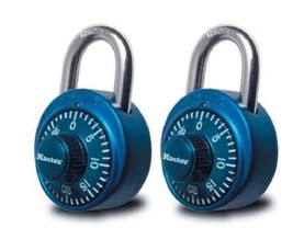 Master Lock Number Combination Padlock Set, Same Combination, Blue, 1530T - £19.89 GBP