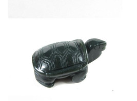Free Shipping - good luck Natural dark green jade jadeite carved Turtle charm Pe - £17.29 GBP