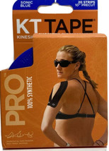KT Tape Pro 10&quot; Precut Kinesiology Elastic Sports Roll - 20 Strips - Sonic Blue - £17.53 GBP