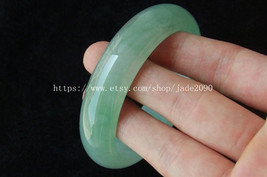 FREE SHIPPING - Natural  green  jade women bangle (  custom size Diameter 54mm - - £47.07 GBP