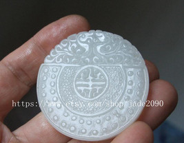 Free Shipping - I hope you&#39;re lucky handmade gift Natural white jadeite ... - $17.99