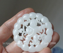 Free Shipping - I hope you&#39;re lucky handmade gift Natural white jadeite jade car - £14.17 GBP