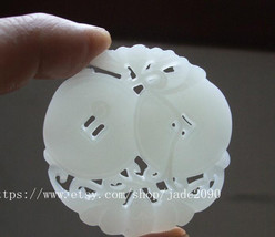 Free Shipping - I hope you&#39;re lucky handmade gift Natural white jadeite jade car - £14.37 GBP