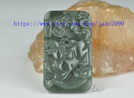 Free Shipping - handmade Natural green jadeite jade carved Pi Yao medita... - £19.97 GBP