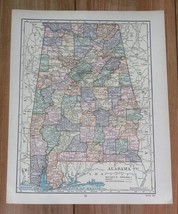 1928 Original Vintage Map Of Alabama - £11.49 GBP