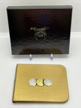 Vintage Gold Billfold Metal Wallet Money Clip Folding from Zembo Luncheo... - $18.69