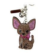 Cute Cartoon Tan Chihuahua Keychain Rhinestone Pet Dog Key Chain (Silver... - $7.92