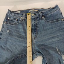 Levi’s 724 High Rise Straight Women's Blue Cotton Distressed Jeans Size 29 29×30 image 13