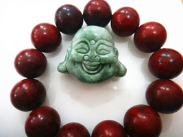 Free Shipping - Hand carved real green jade Natural Green jade Buddha Head charm - £22.42 GBP