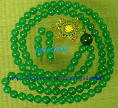 Free Shipping - AAA Grade Tibetan Buddhist natural GREEN jade 108 meditation yog - £32.06 GBP