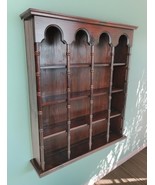 Faux Bamboo Solid Wood 16 Demitasse Tea Cup Curio Wall Mount Display She... - $247.49