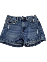 Levis Denizen Womens Moms Shorts Size 5 Denim Blue Jean Cuff Hems High Rise - $18.81