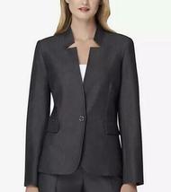 Tahari ASL Star-Neck Jacket Dark Grey,Size 8 - £47.96 GBP