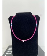 Handmade evil eye beaded necklace multicoloured choker  - $27.35 CAD