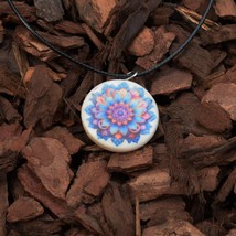 Mandala Necklace, Spiritual Amulet Pendant, Energy Healing Pendant, Flower Penda - £51.95 GBP