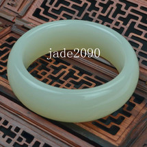 FREE SHIPPING -  real Natural  light green  jade Good luck peace WOMAN bangle  - £31.16 GBP