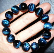 Free shupping - 15mm  Blue Tiger eye Meditation Yoga Natural blue tiger eye ston - £19.92 GBP