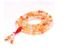 Free shipping - natural red jade prayer beads, yoga and meditation 108 beads pra - £26.37 GBP