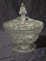 Vintage ANCHOR HOCKING 6.625&quot; Pattern Glass WEXFORD Footed Candy Dish Wi... - $25.40 CAD