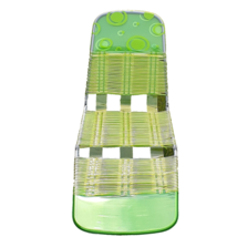 Vintage Jelly Vinyl Tube Folding Chaise Lounge Lawn Chair Cot Aluminum Green BBQ - £46.35 GBP