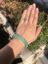 55.5mm Burmese Grade A Green Jadeite Bangle Bracelet 翡翠玉鐲手鐲陽綠 - £1,500.92 GBP