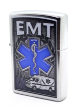 EMT Emblem Design Zippo Lighter Street Chrome Finish - £22.90 GBP