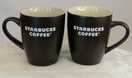 Starbucks Coffee Mugs Set Of2 Brown Double Sided White Logo 12oz - $20.79