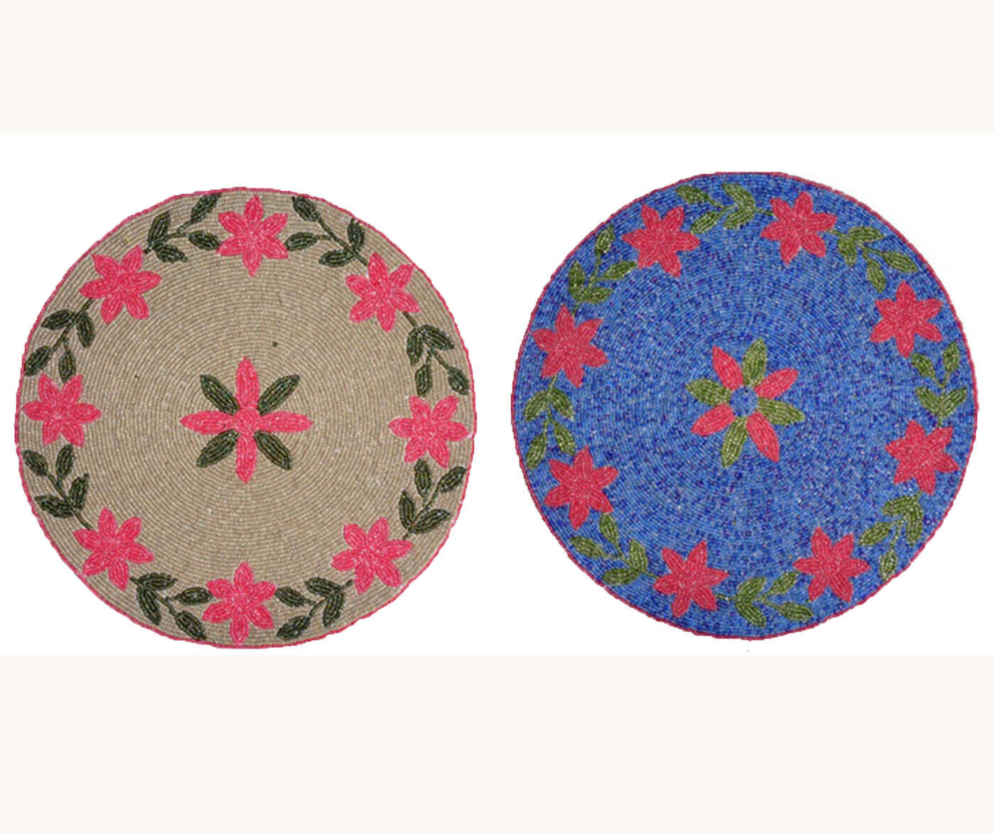 Beaded starburst place mats Table Mat Centre piece Beaded Charger 14" glass bead