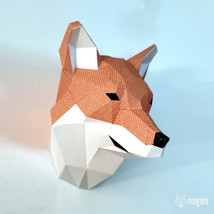 Fox head papercraft template - $10.00