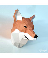 Fox head papercraft template - $10.00