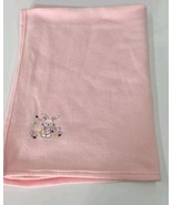 2011 Fisher Price Baby Blanket Soft plush Pink Bunny Watering Flowers Fl... - $44.50