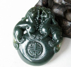 Free Shipping - Genuine fashion jadeite Hand-carved Natural Green jade jadeite C - £18.86 GBP