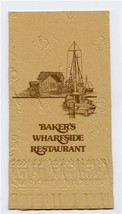 Baker&#39;s Wharfside Restaurant Dinner Napkin Point Pleasant Beach New Jersey - £9.49 GBP