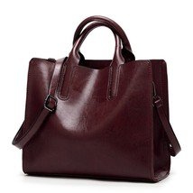 Fashion Leather Women Handbags New Shoulder bag Oil Wax Leather bags Female Mess - £46.74 GBP