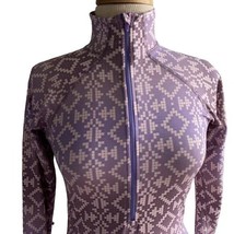 Nike Pro Women&#39;s Track Jacket S Half Zip Athletic Purple Pink Geo Thumb ... - $268.22 MXN