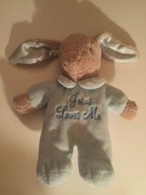 Easter bunny rabbit tan floppy ears Dan Dee Collectors Choice 11 inch blue suit - $11.00