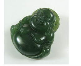 FREE SHIPPING Natural green  jade Happy buddha /  happiness buddha /  Compassion - £20.59 GBP