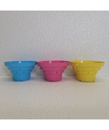 Set of 3 IKEA Tealight Candle Holders 802.360.42 Metal Blue Pink Yellow HTF - $21.77